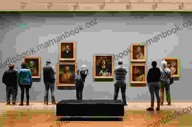 A Group Of People Looking At A Painting In An Art Gallery. A German Life Nicola Aliani