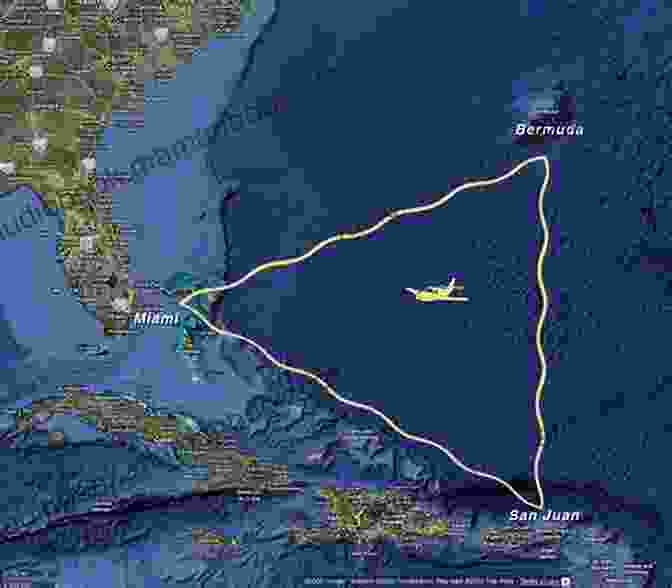 A Map Of The Bermuda Triangle, Highlighting The Mysterious Region In The Atlantic Ocean. Unsolved Conspiracies: The World S Leading Conspiracies