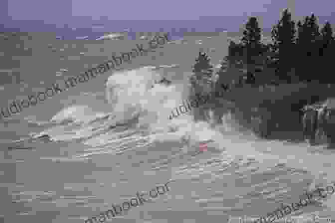 A Sailboat Battles Rough Waves During A Storm On Lake Superior, With Lightning Illuminating The Sky. The Sail (Great Lakes Saga 2)