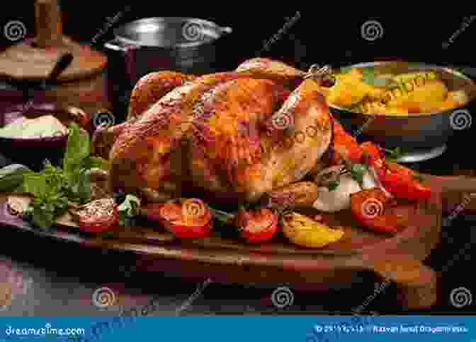 A Succulent Roasted Chicken Presented On A Rustic Wooden Cutting Board, Surrounded By Fresh Herbs Chef Carmen S Simple And Easy Favorites