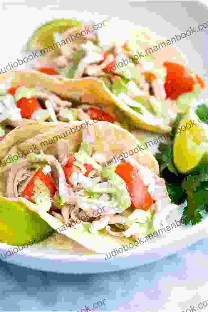 Slow Cooker Creamy Chicken Tacos With Shredded Chicken, Creamy Sauce, And Tortillas The Full Plate: Flavor Filled Easy Recipes For Families With No Time And A Lot To Do